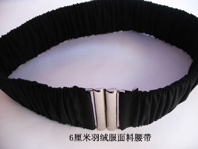 褶皱羽绒服面料松紧弹力腰带女士百搭束腰宽腰封皮带装饰配饰多色