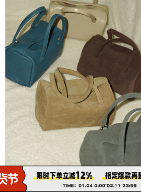 AbbottVINTAGE【笔筒包】复古小众磨砂皮羊皮枕头包单肩斜挎女