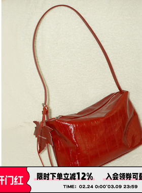 AbbottVINTAGE【枫叶包】头层油蜡牛皮原创真皮女包复古斜挎单肩