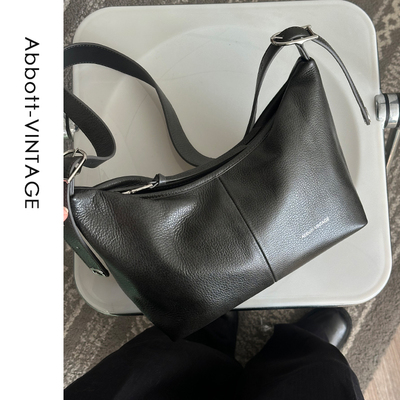 AbbottVINTAGE【流浪包】头层牛皮小众休闲邮差包女包斜挎包秋冬