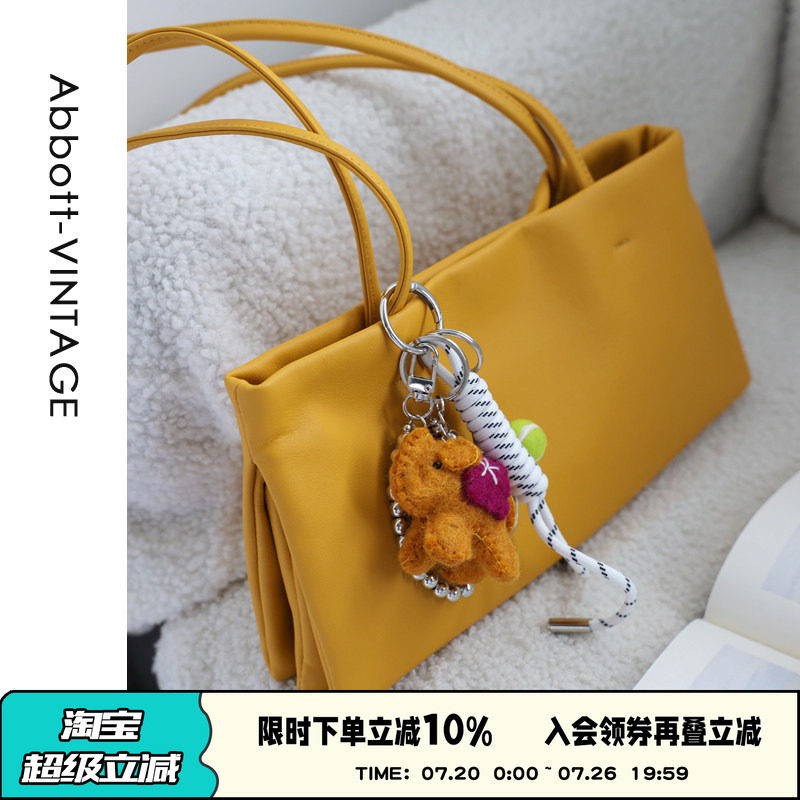 AbbottVINTAGE【海盐小方】头层牛皮小众休闲女包单肩包简约夏新
