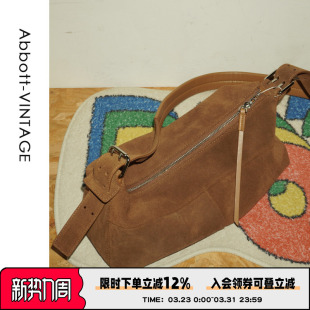 托特包简约复古单肩 牛皮女包磨砂长款 AbbottVINTAGE 腊肠包