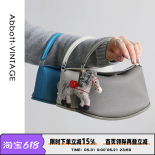 AbbottVINTAGE【元宝包】头层牛皮小众休闲单肩斜挎女包手提包春