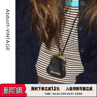 饰小包小铰包 皮革mini小小包挂脖装 AbbottVINTAGE 迷你小夹包