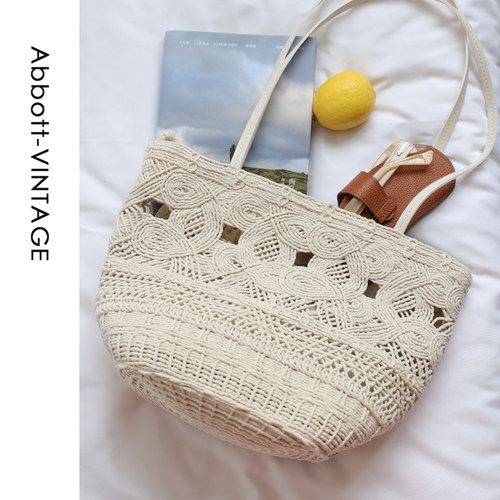 Abbott Vintage【海岛包2.0】腊绳编织手工单肩法式复古包送内袋