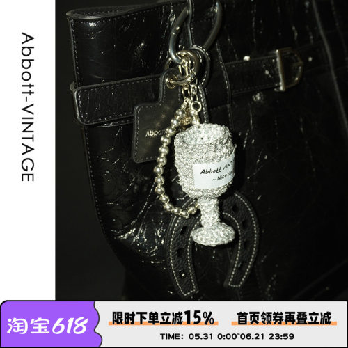 AbbottVINTAGE【酒鬼挂件】编织酒杯挂绳复古串珠百搭包包挂件