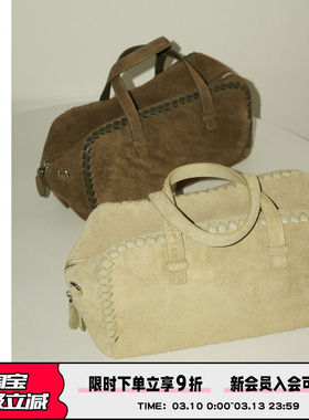 AbbottVINTAGE【绒绒包】头层磨砂牛皮单肩手提包秋冬新斜挎女包