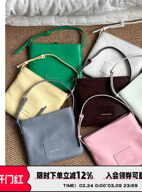 AbbottVINTAGE【小吐司方包】复古头层牛皮单肩斜挎小包轻薄