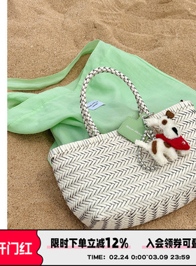 Abbott Vintage【周末旅行】植鞣牛皮编织包法式腋下单肩斜挎女包