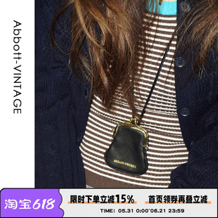 AbbottVINTAGE【迷你小夹包】皮革mini小小包挂脖装饰小包小铰包