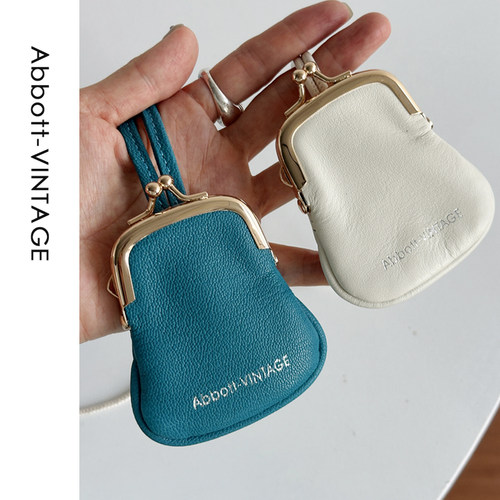 AbbottVINTAGE【迷你小夹包】皮革mini搭配包挂脖装饰小包小铰包