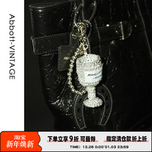 AbbottVINTAGE【酒鬼挂件】编织酒杯挂绳复古串珠百搭包包挂件