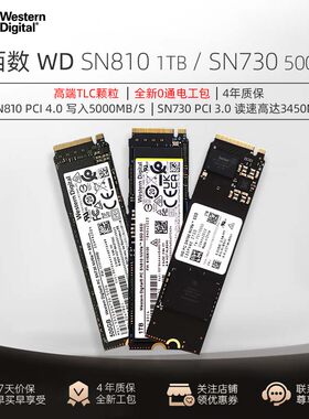 全新西部数据1TB固态硬盘512黑盘