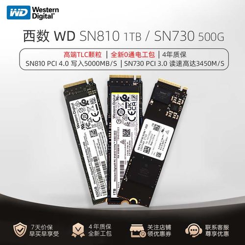 全新西部数据1TB固态硬盘512黑盘
