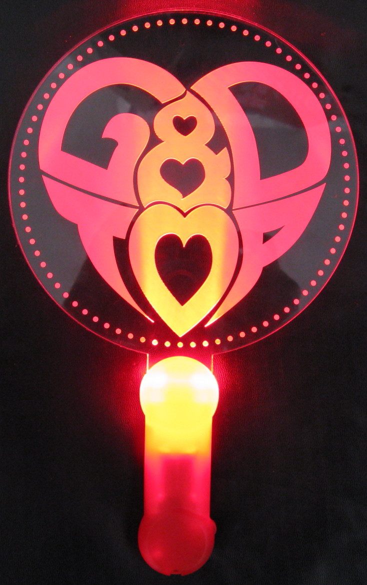 gdtop 红心灯牌 应援灯 水晶灯牌