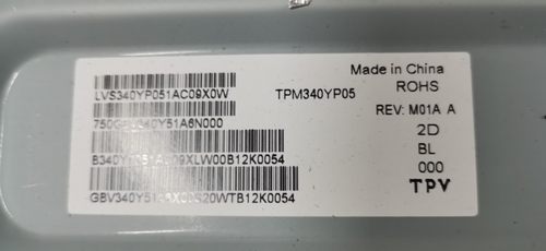 TPM340Y1-2H011 QVR01  TPM340YP05 34寸4k144 165Hz破屏维修换屏