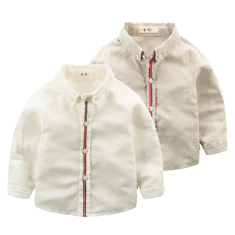 Chemise garcon à manche longue en lin - Ref 2082023 Image 1