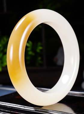 【和美圆润】和田玉 糖羊脂白玉 玉镯子 手镯内径52mm58克