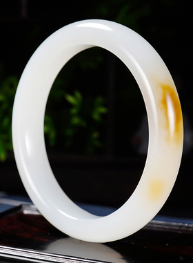 【和美圆润】和田玉 羊脂白玉 玉镯子 手镯 40克内径53mm