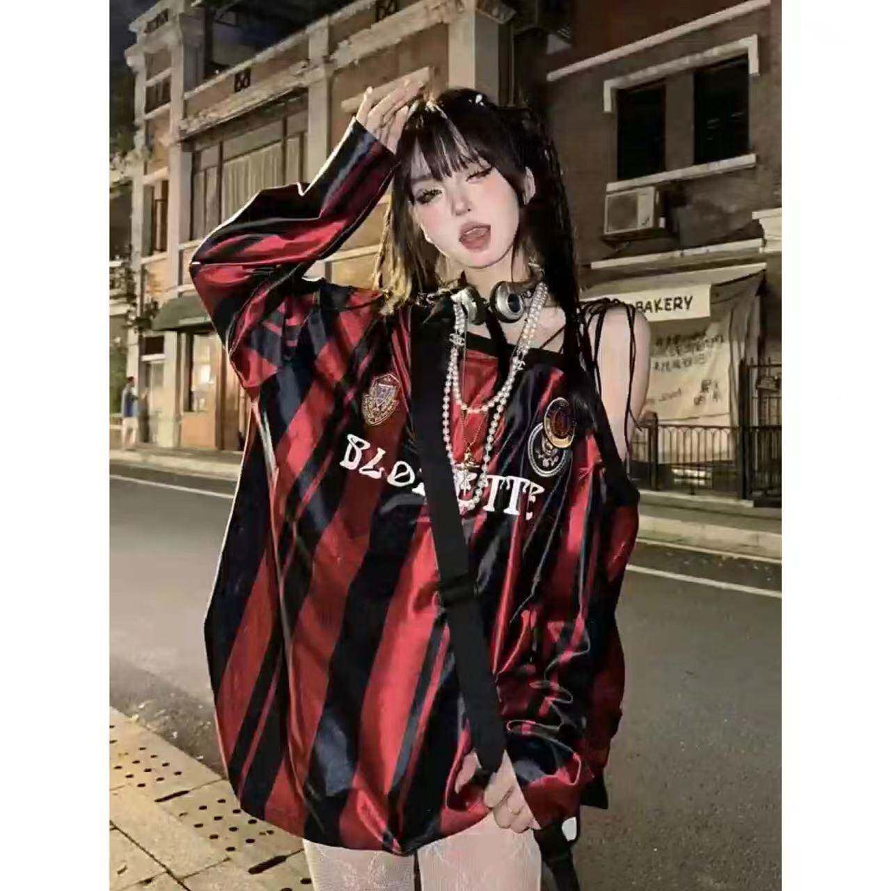 辣妹跳jazz爵士舞街舞上衣棒球服卫衣运动女团风练舞晚会演出服装