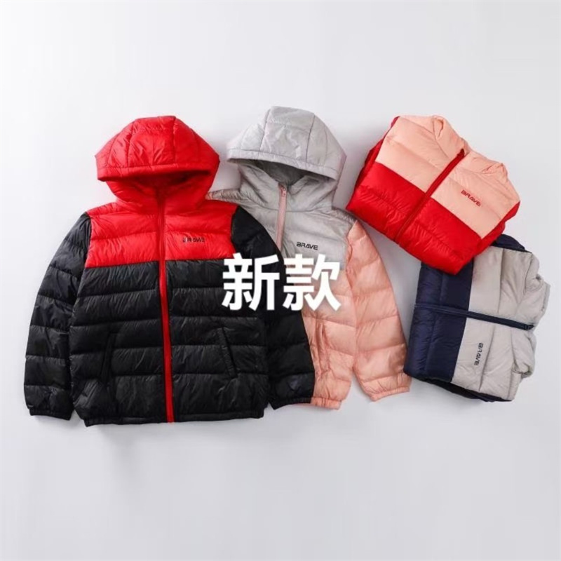 中大童羽绒服轻暖三防男童女童24冬季连帽外套儿童拼色轻薄款