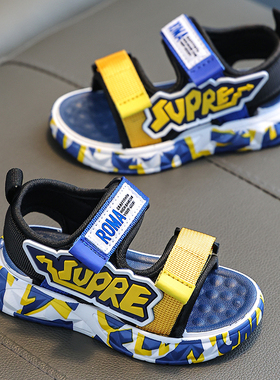 男童凉鞋2022新款夏季韩版儿童学生中大童宝宝软底沙滩鞋男童鞋子