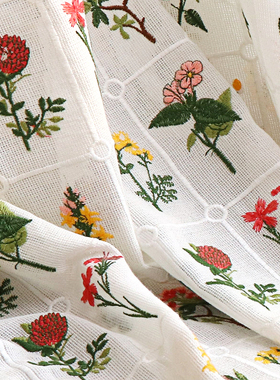 重工彩色花朵水溶蕾丝布料白色软纱布料连衣裙礼服旗袍桌布手工布