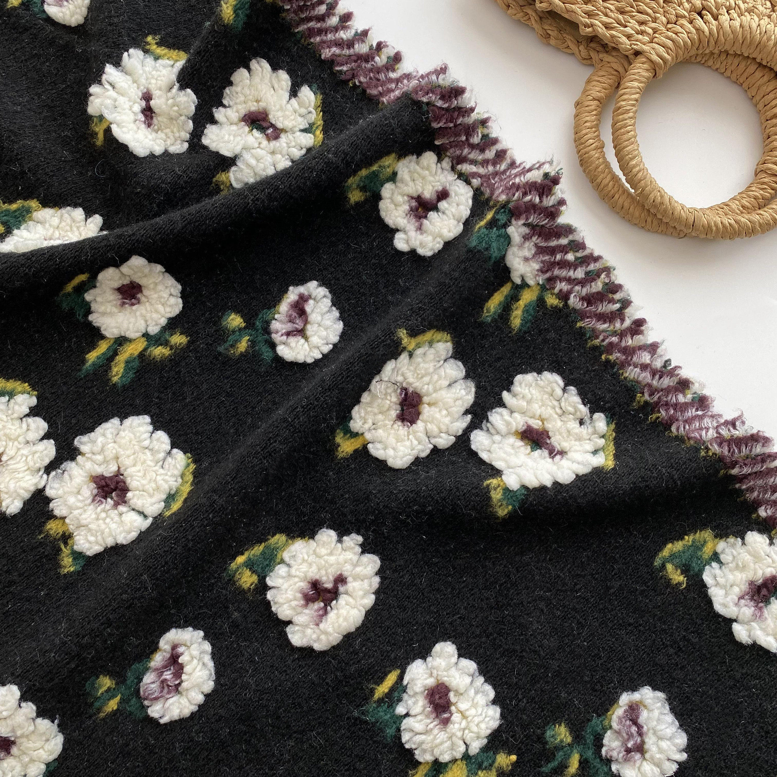 羊羔毛提花服装裙装靠垫diy布料