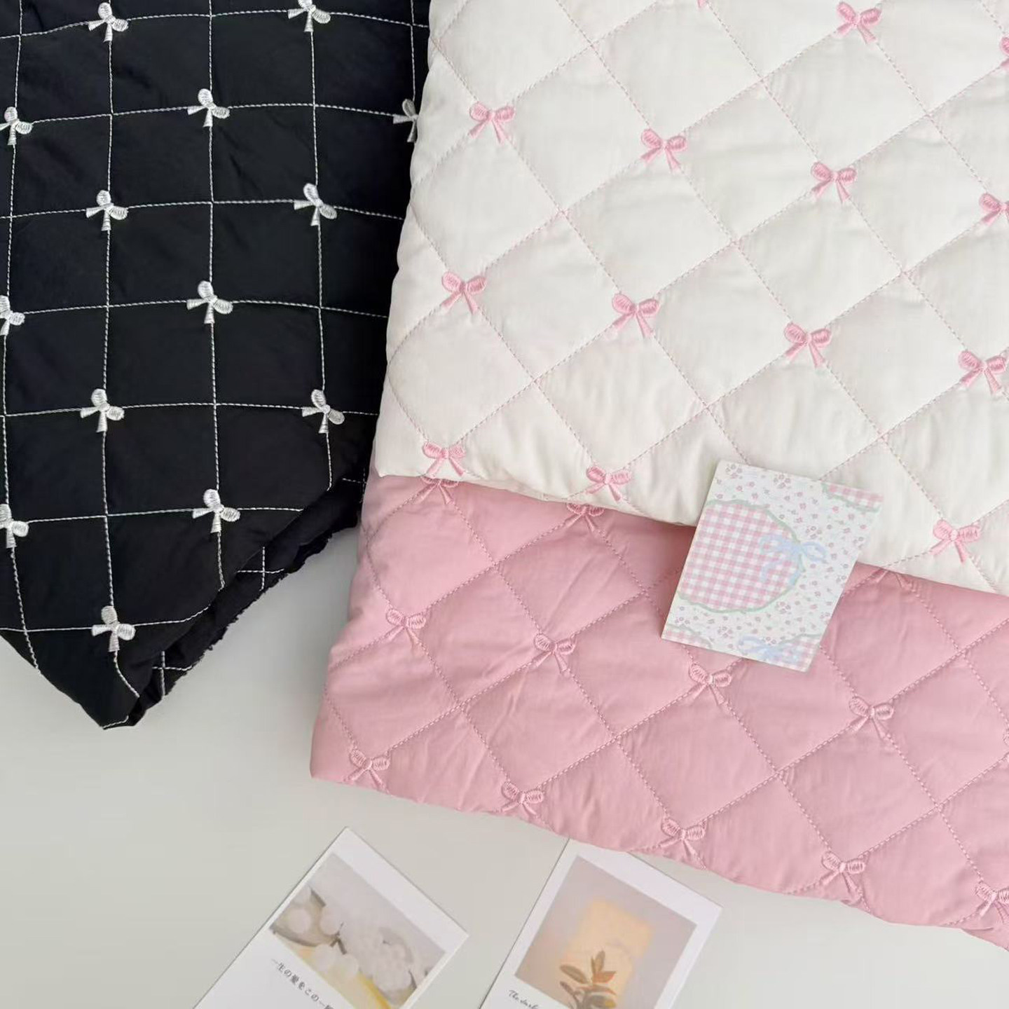 ins少女心蝴蝶结刺绣绗缝面料外套童装内胆服装面料手工DIY包布料,居家布艺,海绵垫/布料/面料/手工diy,淘宝优惠券,粉丝福利购,淘宝优惠卷