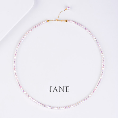 JANE简珠极光天然baby珠淡水珍珠小米链18K金正圆小灯泡媲美Akoya