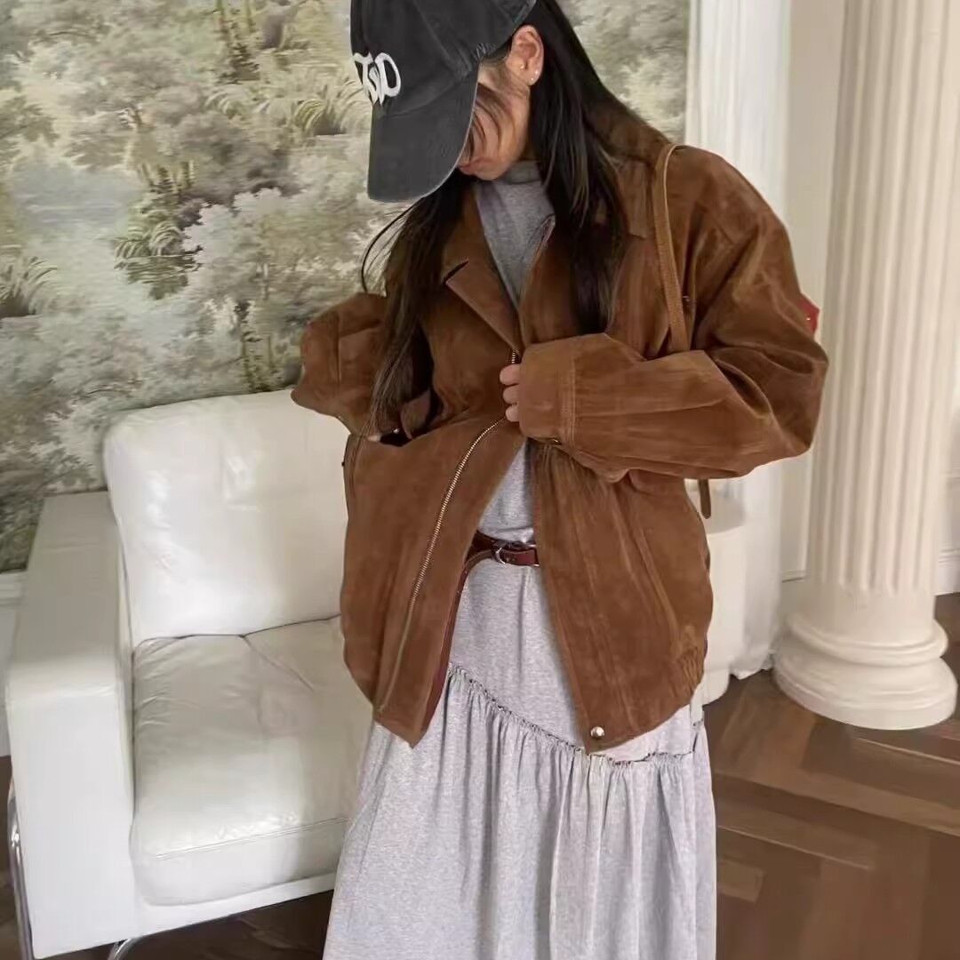 D22591959 韩版25秋新时尚翻领宽松百搭拉链夹克短外套5