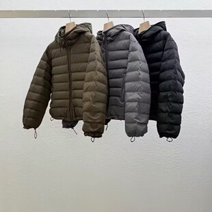 DH390111472 韩版25冬休闲百搭薄款排骨连帽鹅绒羽绒服5