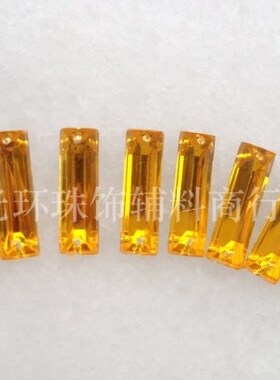 DIY手缝钻 4*15mm金黄色平面长条亚克力钻 服装歌手服演出服辅料