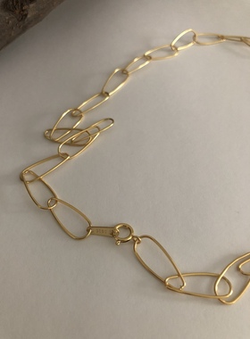 MG SHOPTIME韩国ins小众冷淡金属风细环扣通体S925纯银项链