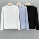 T恤运动速干轻薄弹力纯色打底衫 休闲百搭 圆领长袖 新款 女士春季