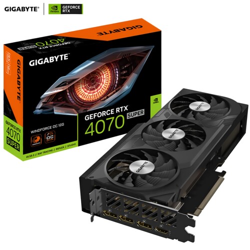 技嘉RTX4070 SUPER WF3 0C-12GD(风魔 三风扇) 全新盒装