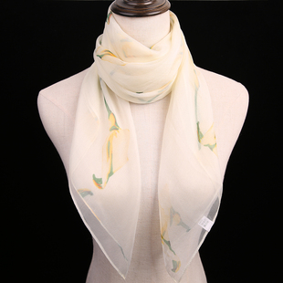 披肩 礼品真丝大方巾薄款 2025新品 24个花色桑蚕丝围巾女丝巾春夏季