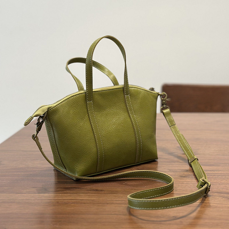 迷你贝壳包真皮女包头层牛皮单肩斜挎包植鞣皮韩版文艺手提小包