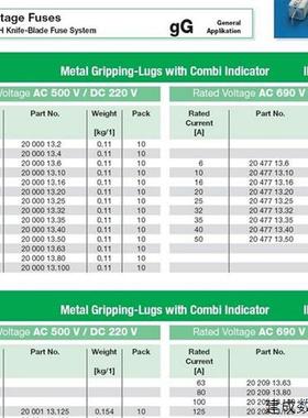 议价SIBA可熔NH000 35/63A gG(2000013) NH00-125/160A(2000113)