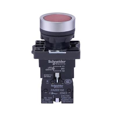 议价施耐德带灯按钮XA2EW33 34B1 33M1自复位电源启动停止开关24V