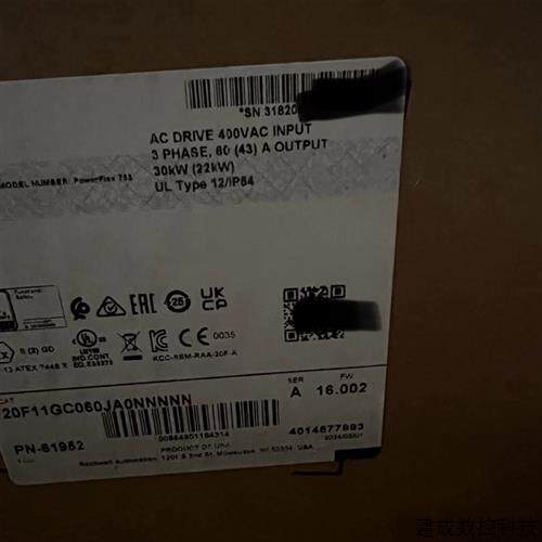 议价20F11GC060JA0NNNNN AB PF753变频器 正品全新 质保一年