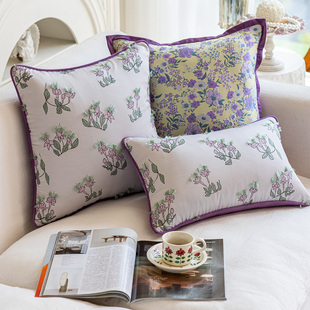 美式 靠枕氛围感客厅沙发午睡垫腰枕定制 抱枕中古风复古靠垫英式