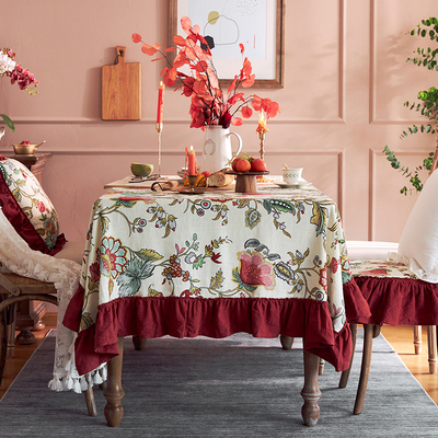 【孤品】美式桌布高级感轻奢风餐桌台布长方形茶几布欧式
