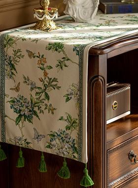 美式桌旗复古轻奢氛围感桌布斗柜茶几台布电视柜桌布定制
