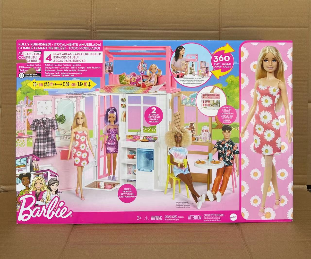 Barbie/芭比娃娃梦幻度假屋房子礼盒套装女孩公主过家家玩具HCD48
