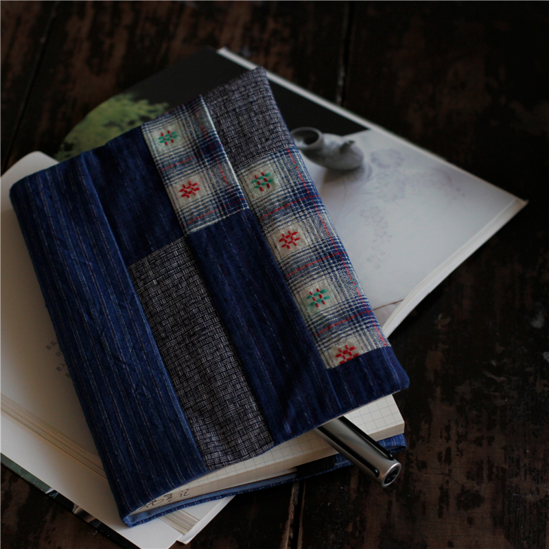 鹿屿自制 书皮书衣 手账套皮 拼布 复古 尺寸标准32开 不含本芯