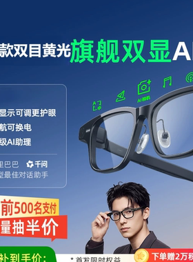 【业界首款双目黄光光波导】带显示AI 眼镜实时翻译题词导航AI+AR