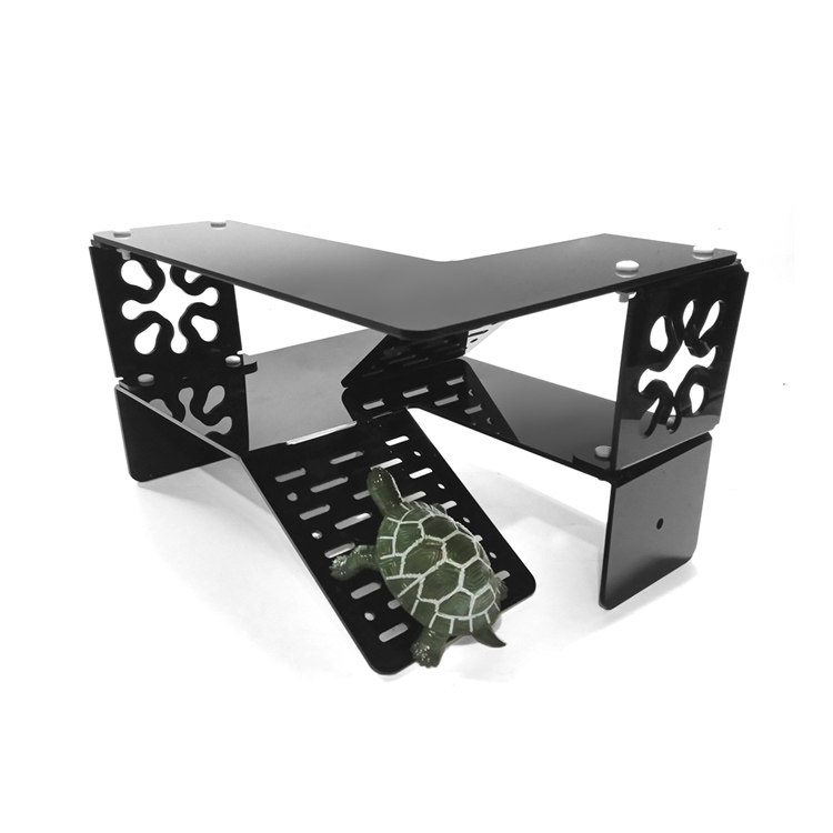 乌龟大型晒台创意双层复式别墅水陆龟浮台白色亚克力玻璃缸龟晒台