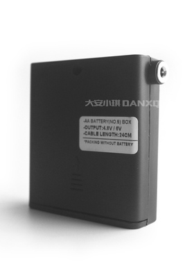 DC3.5*1.35黑色4节5号AA电池盒MICRO USB输出6V线机分离应急电源