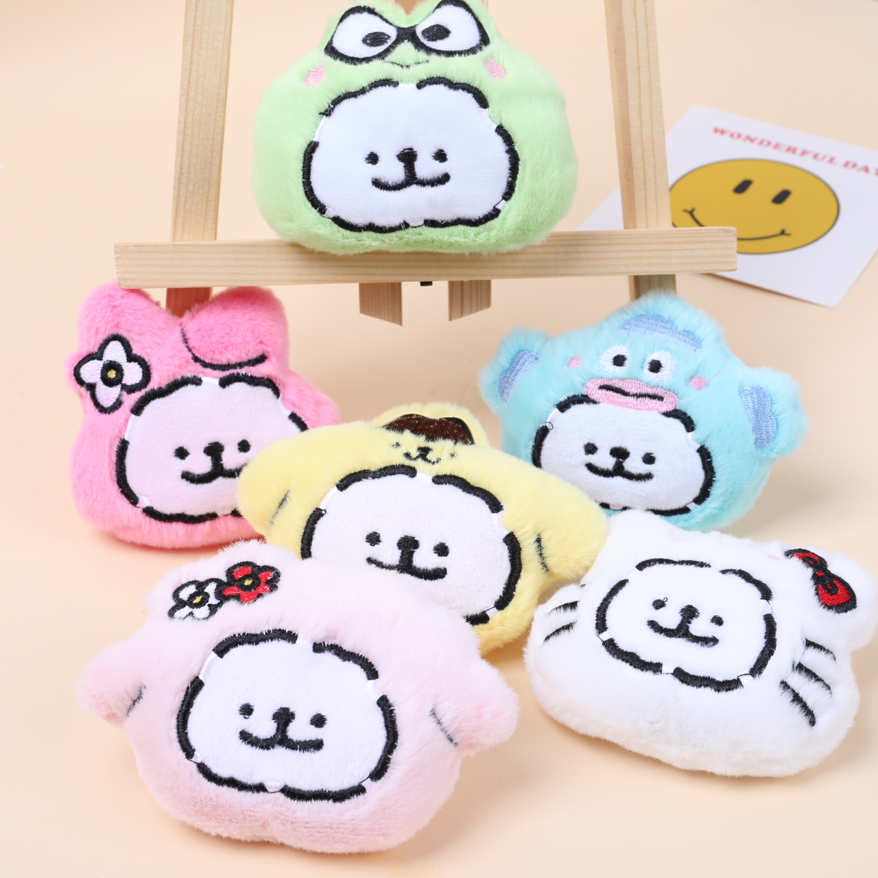 线条挂件小白头套KT挂饰